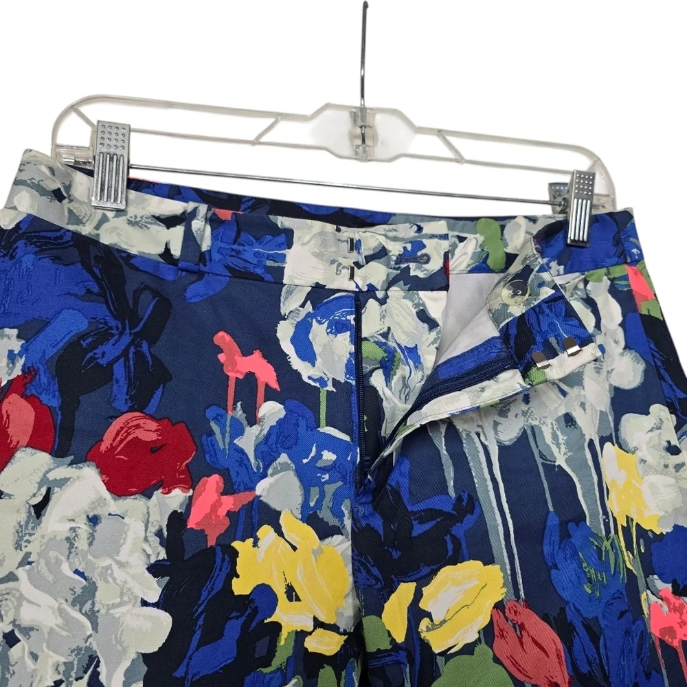 Kate Spade Saturday Blue Yellow Red White Floral Pants 4